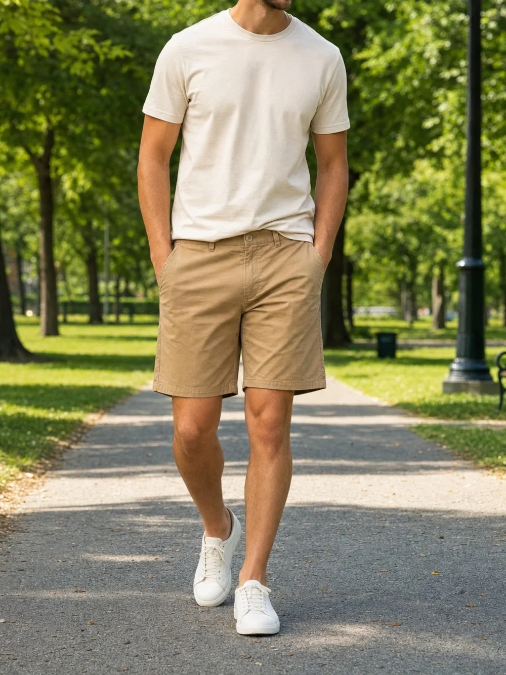 Apt 9 Premier Flex Men's Chino Shorts Tan Khaki Size 40